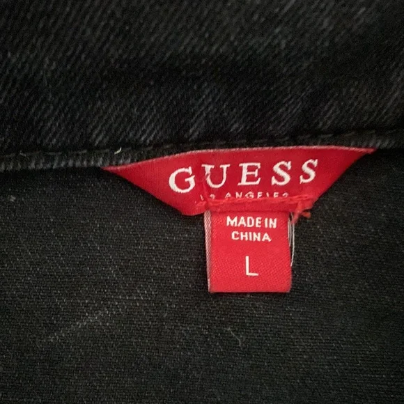 GUESS JEANS CROPPED JEAN JACKET LARGE - Picture 3 of 5